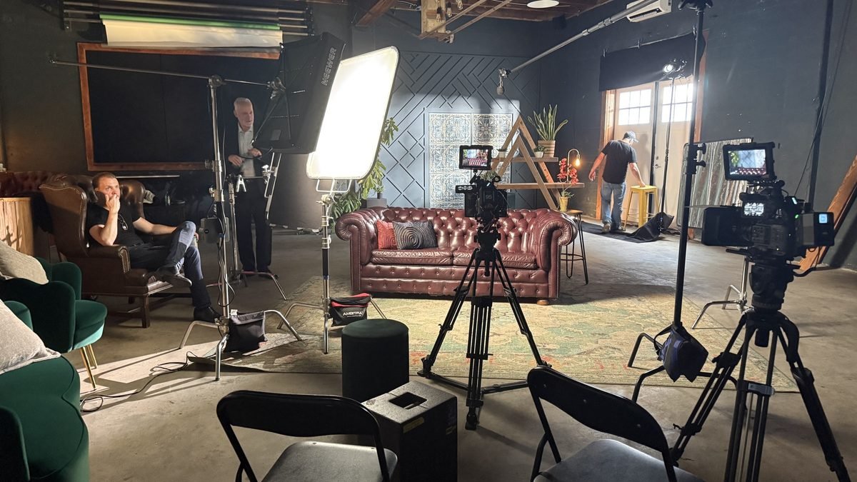 Volare Media camera operator on a Sony FX6 during a corporate shoot